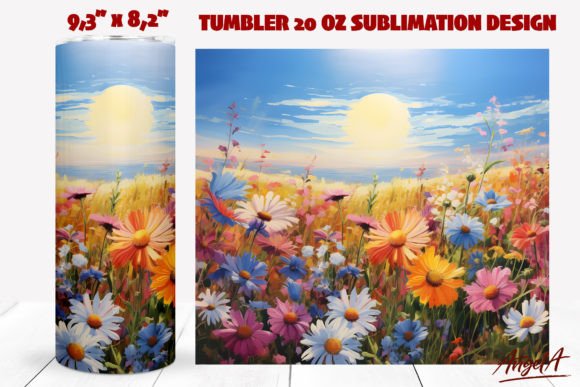 Download Wild Flower Tumbler Wrap, Oil Painting - Flower tumbler wrap Collection