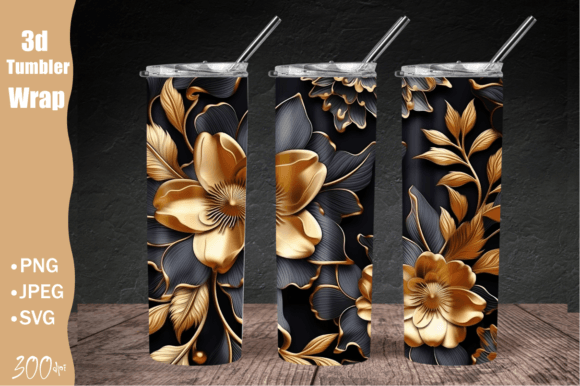 Download 3D Flower Tumbler Wrap, Wild Flowers - Flower tumbler wrap Collection