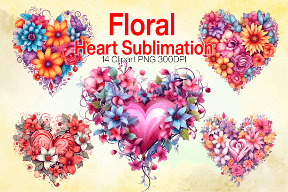Download Watercolor Floral Heart Clipart PNG - Heart clipart Collection