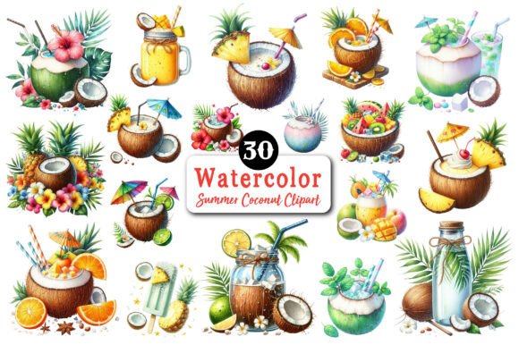 Download Summer Coconut Sublimation Clipart - Premium Resources