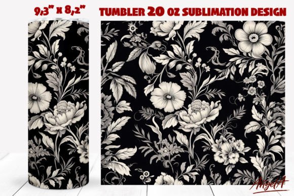 Download Flower Tumbler Wrap, Retro Floral - Flower tumbler wrap Collection