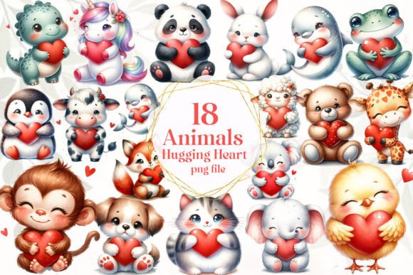 Download Animals Hugging Heart Clipart - Heart clipart Collection