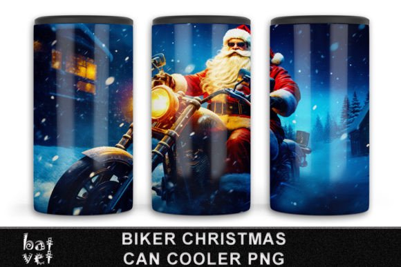 Download 4 in 1 Biker Christmas Can Cooler Design - Can cooler design Collection