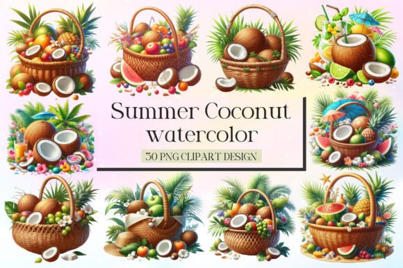 Download Summer Coconut Sublimation Clipart - Coconut sublimation Collection