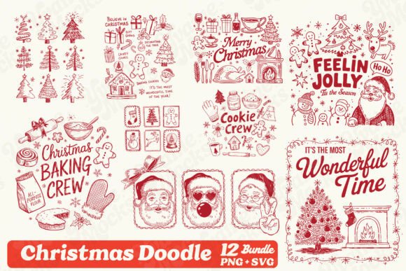 Download Christmas Doodles SVG Bundle Sublimation - Bundle sublimation Collection