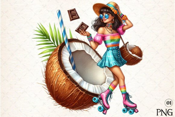 Download Watercolor Summer Coconut Sublimation - Coconut sublimation Collection